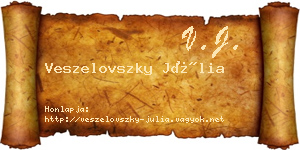 Veszelovszky Júlia névjegykártya