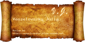 Veszelovszky Júlia névjegykártya